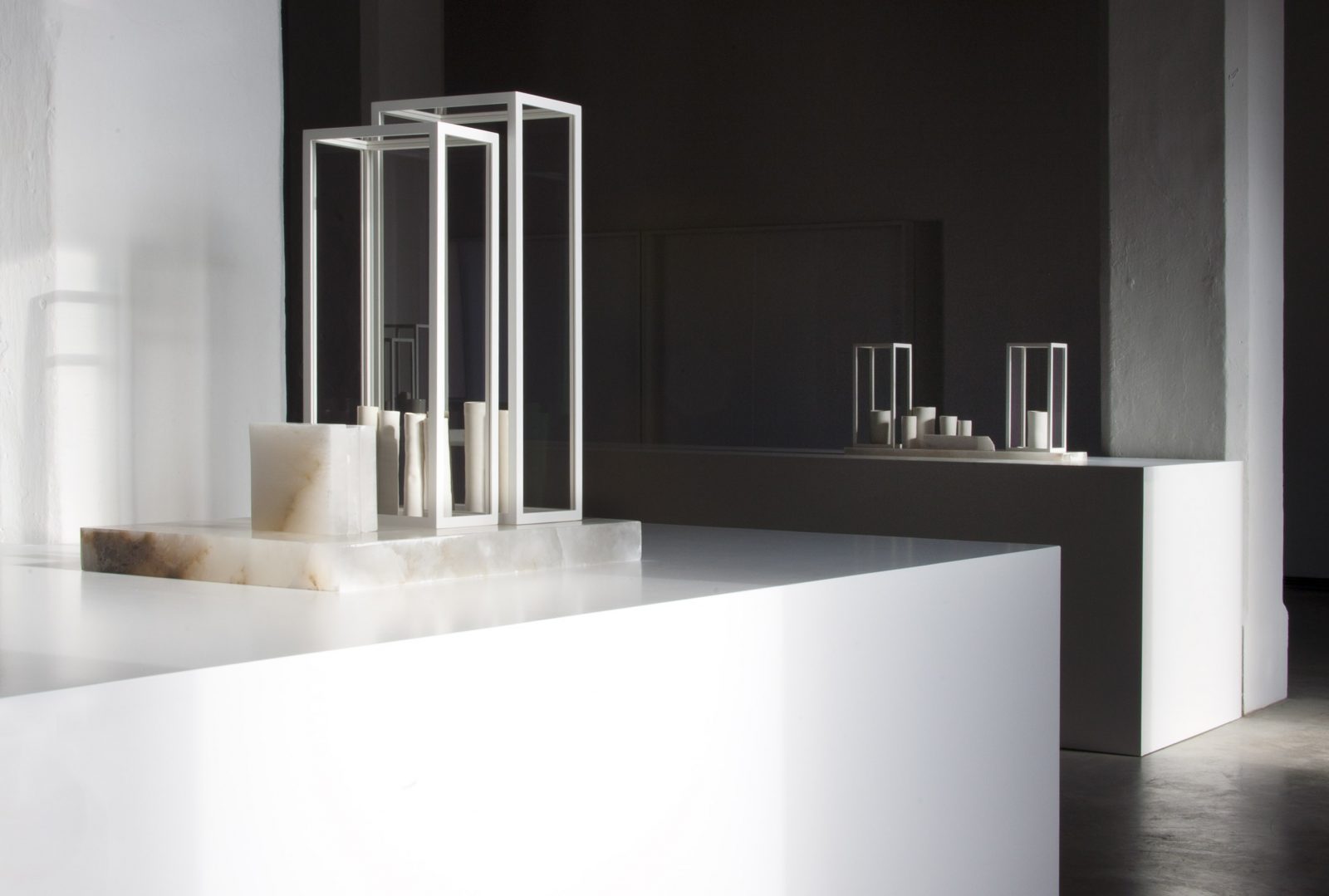 white island, I (for R.H.); white island, II (for W.B.), installation view