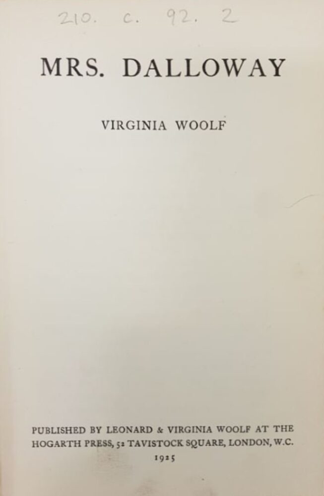 Mrs Dalloway 1925