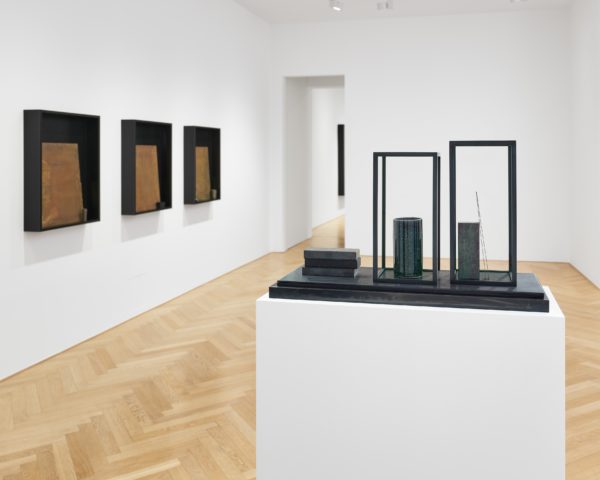 mnéma; ash, needle, pencil, match (installation view)