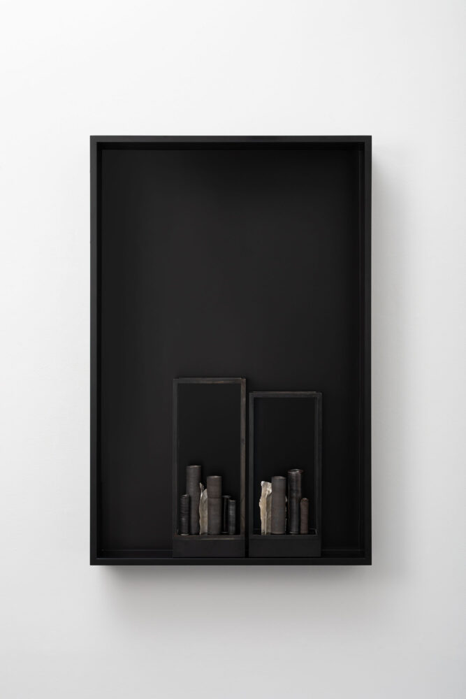EDW untitled black wall mounted vitrine front1